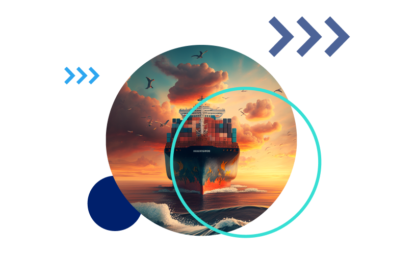 Freight Cargo Ship in Sunset